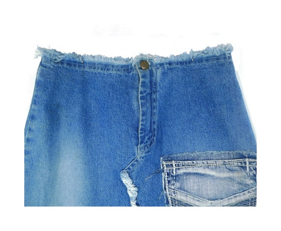 patchwork Denim Skirt-Upcycled Women's Jean Skirt… - image 5