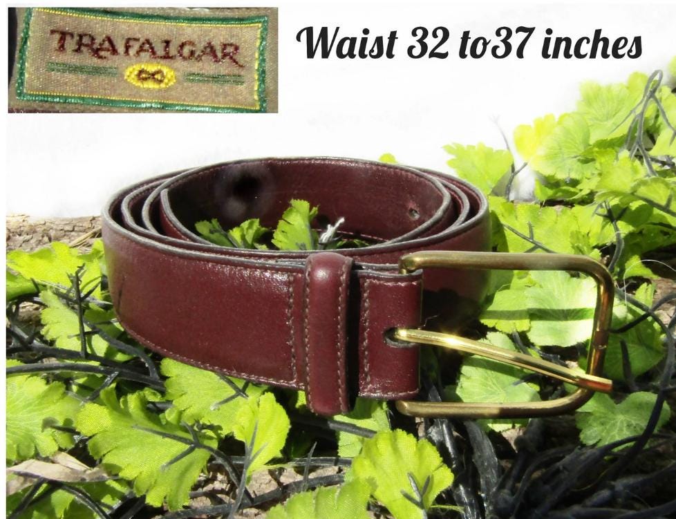 Vintage Leather Belt - Unisize Brown Leather Belt - Nice  display picture 1