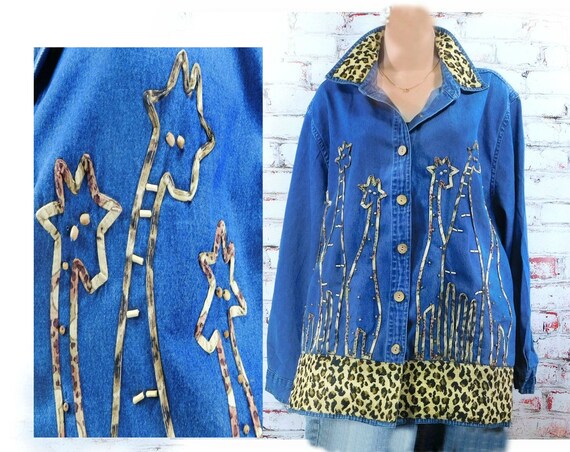Denim Shirt Blue Jean Shirt Women Embellished Denim Shirt Etsy