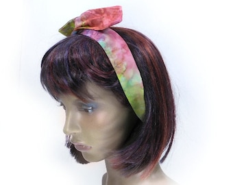pin up head accessories -tie dyed headband- Boho wire headband - stylish hair bands , Cute Gift Ideas For Her- Head Scarf Dolly Bows # 12