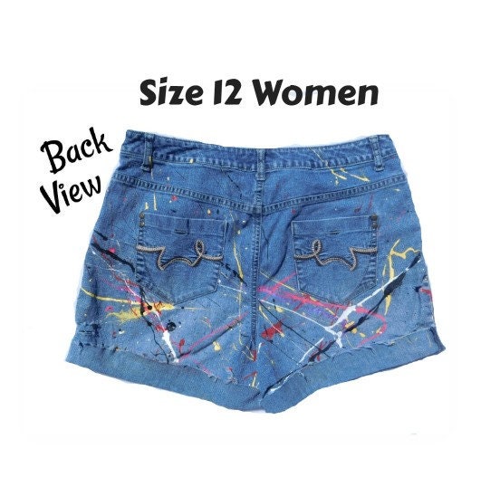 Vintage Blue Denim Shorts -size 12 Short - Retro Shorts 1990's