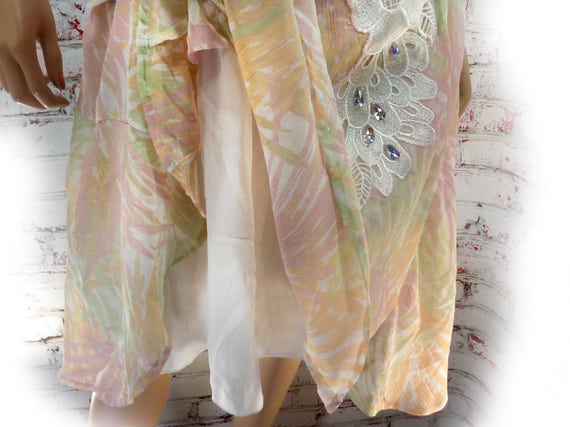 altered jean skirt - pink skirt - Eco-friendly sk… - image 3