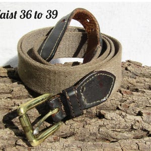 Pasek w kolorze brązowym, tkany pasek męski, pasek z płótna bawełnianego, wąski pasek męski, tkany pasek, rozmiar od 36 do 37, nr 43 Johnny