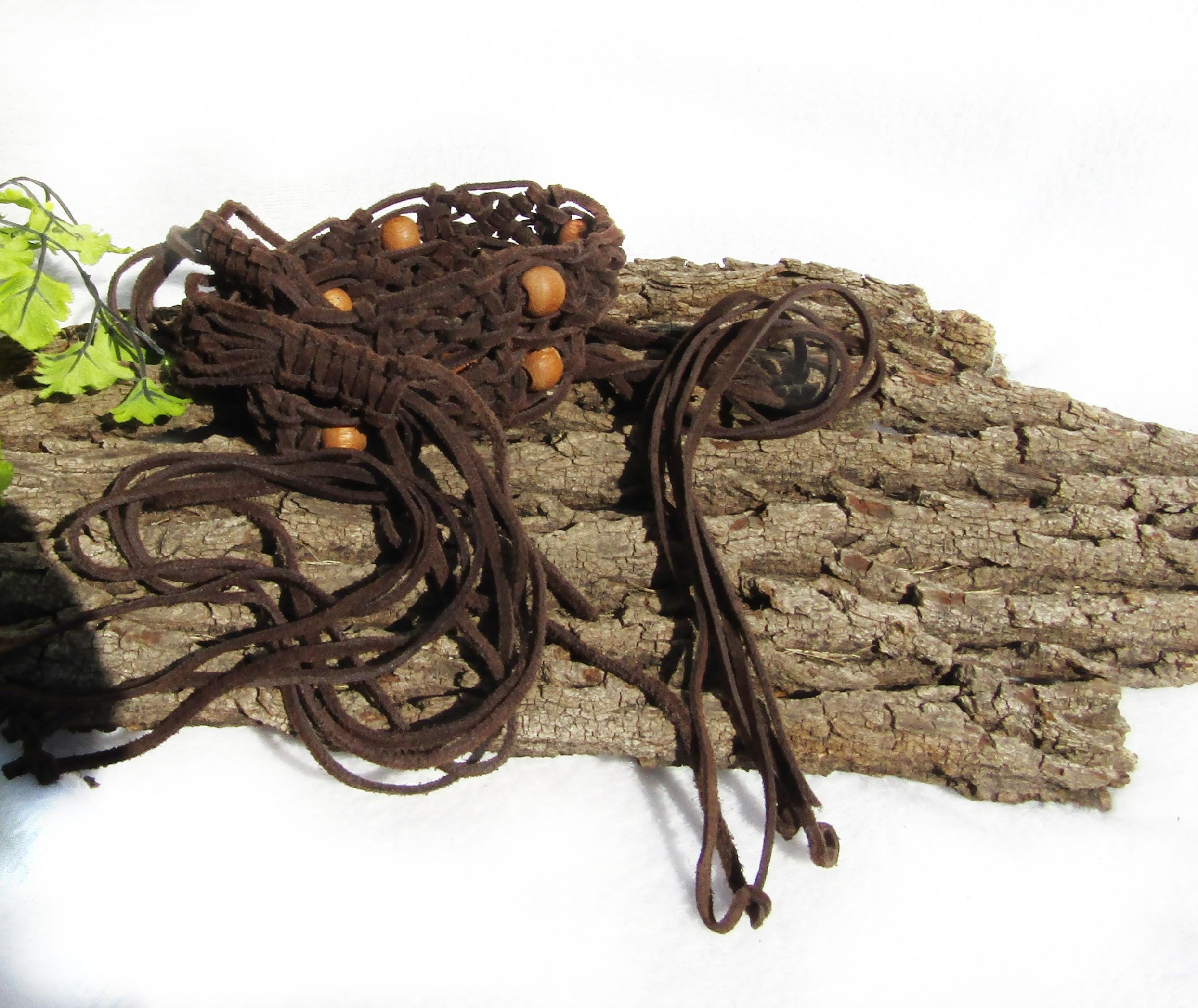 Vintage Wooden Beaded Belt Vintage Natural Wood Beads Elastic Hearts | Mercari main image 2