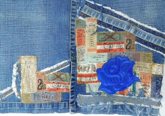 patchwork Denim Skirt-Upcycled Women's Jean Skirt… - image 3