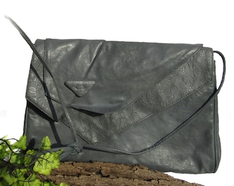 Vintage Leather Gray hand Bag -Rosetti handbag -Shoulder Bag - leather Boho Bag - Bohemian Hobo Bag  , Hobo Bag -  # 26