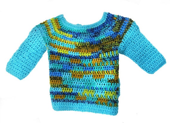 Hand crocheted toddler sweater -hand made toddler… - image 2