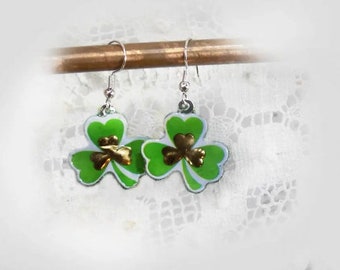 St Patrick Day Earrings , Shamrock Earrings -Irish jewelry - Lucy Irish earrings - Lucy Shamrock Earrings -Lucy Shamrock jewelry -  -# 48