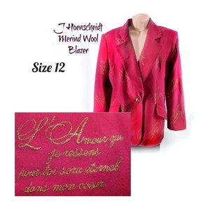 Cappotto in lana merino donna -blazer in lana rossa - Cappotto medio lunghezza in lana - Cappotto invernale rosso - Blazer invernale in lana - taglia 12 donna # 16