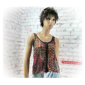 grunge top - sleeveless top - summer top -spaghetti strap top - Bohemian top  - small