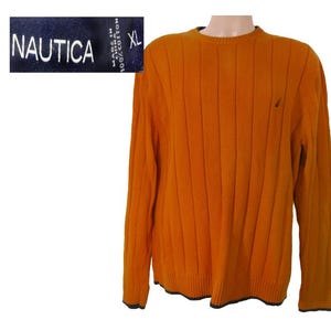 Maglione vintage - maglione arancione, maglione girocollo in cotone - maglione con cerniera da uomo - maglione largo, maglione da uomo, maglione grande da uomo, #1 Johnny