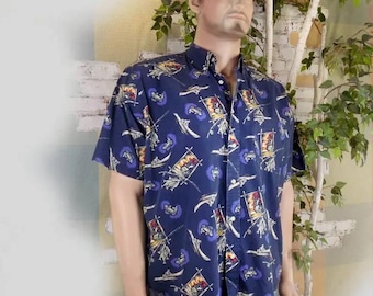 fishing shirt, novelty Fishing Shirt, fishermen's clothing - Nautical theme shirt, fisherman gift shirt, fun shirt - size 2 XL,  # 23