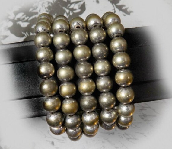 Vintage beaded stretch bracelet,- stack beaded br… - image 5