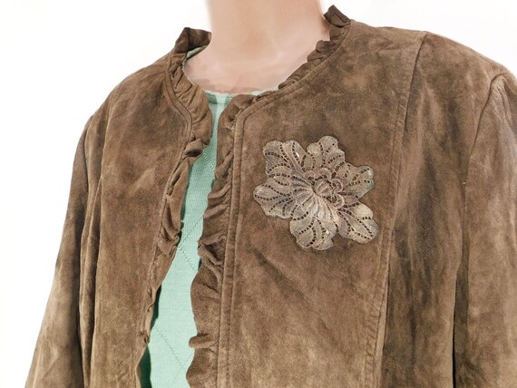 Vintage suede jacket, Vintage Suede Brown Blazer … - image 2