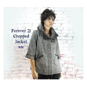 レディース クロップド コート - レディース ジャケット - ユニークなジャケット - クチュール ジャケット - Forever 21、サイズ ミディアム、# 35