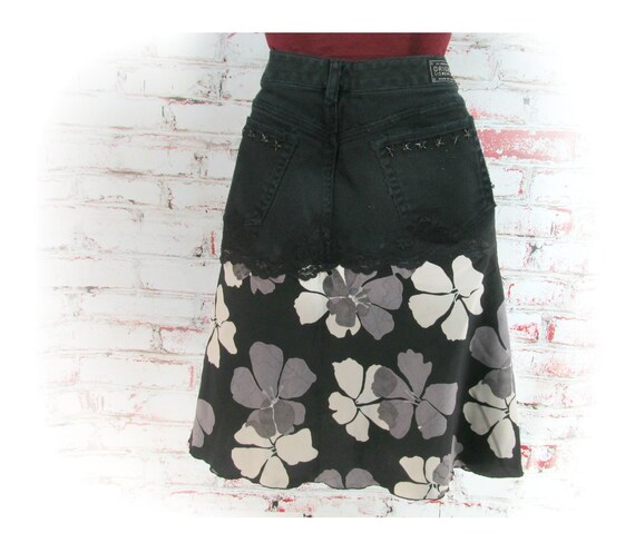 Denim skirt, grunge denim skirt, Black skirt, 90'… - image 2
