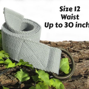 Vintage D ring belt - Light Gray woven belt - nice belt - casual wide D Ring belt - adjustable belt - Size 12 -Waist up to 30 inches # 47