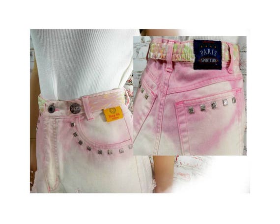 altered jean skirt - pink skirt - Eco-friendly sk… - image 5