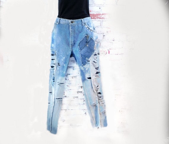 High Waisted Distressed Jean Reworked 