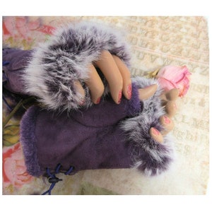Gloves and mittens - winter gloves -finger less gloves - accessories for women -hand warmers - leather finger-less gloves  -