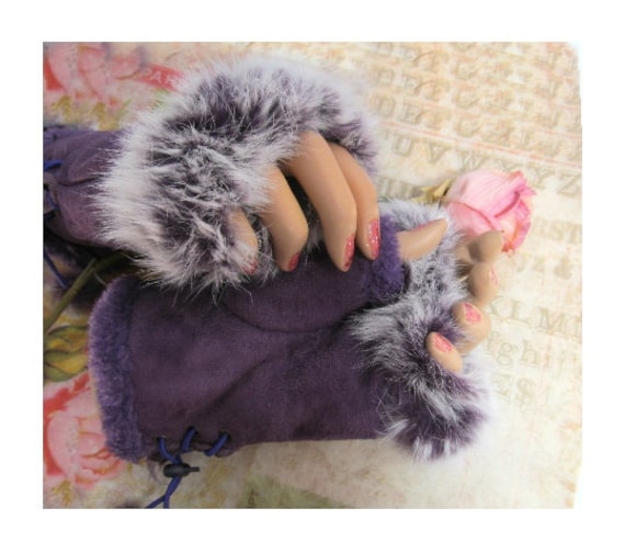 Gloves and mittens - winter gloves -finger less gloves - accessories for women -hand warmers - leather finger-less gloves -