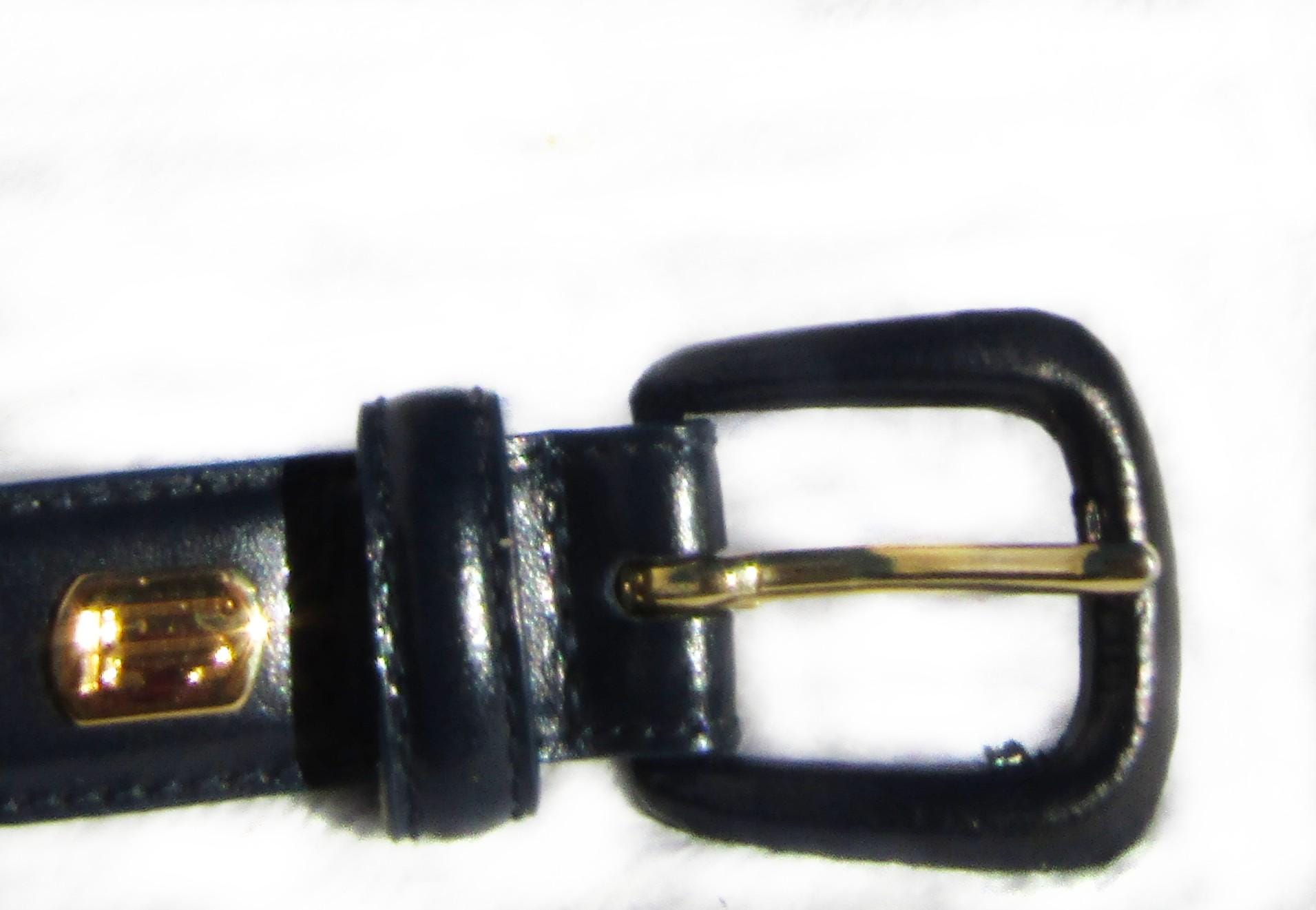 Liz Claiborne - black leather belt, M, vintage Liz Claiborne Accessories Genuine Leather Belt Style 2750  main image 3