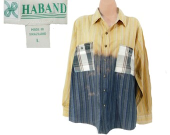 flannel shirt women -Upcycled flannel Shirt -Boho hippie flannel shirt- button down flannel shirt -altered flannel shirt -19