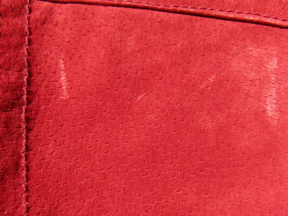 Vintage red suede jacket Women , Vintage fitted s… - image 9