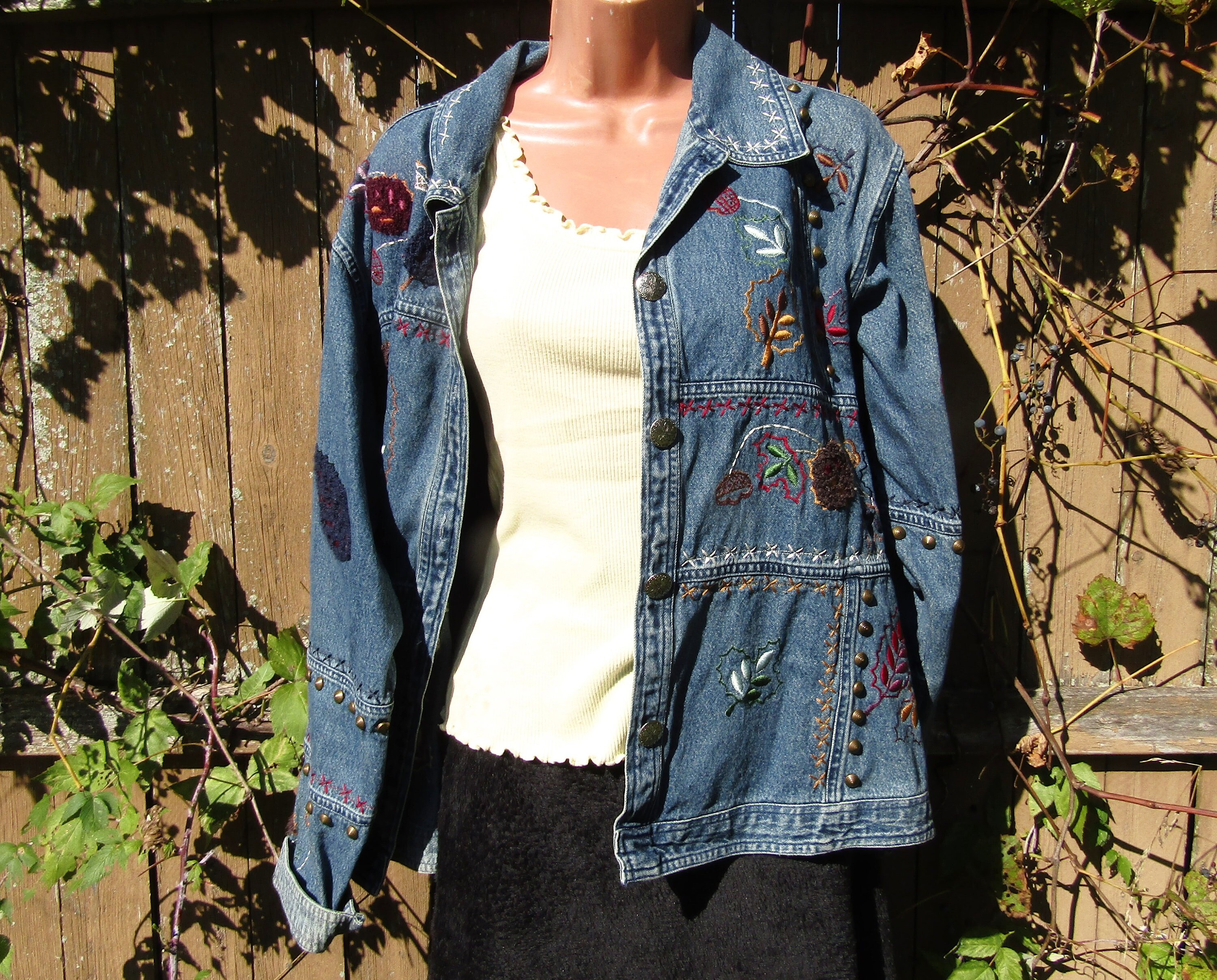 Vintage Denim Jacket Women -tapestry Denim Jacket Blazer -1990s