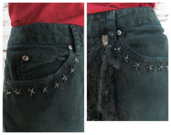 Denim skirt, grunge denim skirt, Black skirt, 90'… - image 5