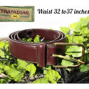 vintage leather belt - Unisize brown leather belt - nice casual belt - small Medium belt -Trafalgar Belt - waist 32 to 37 inches # 45