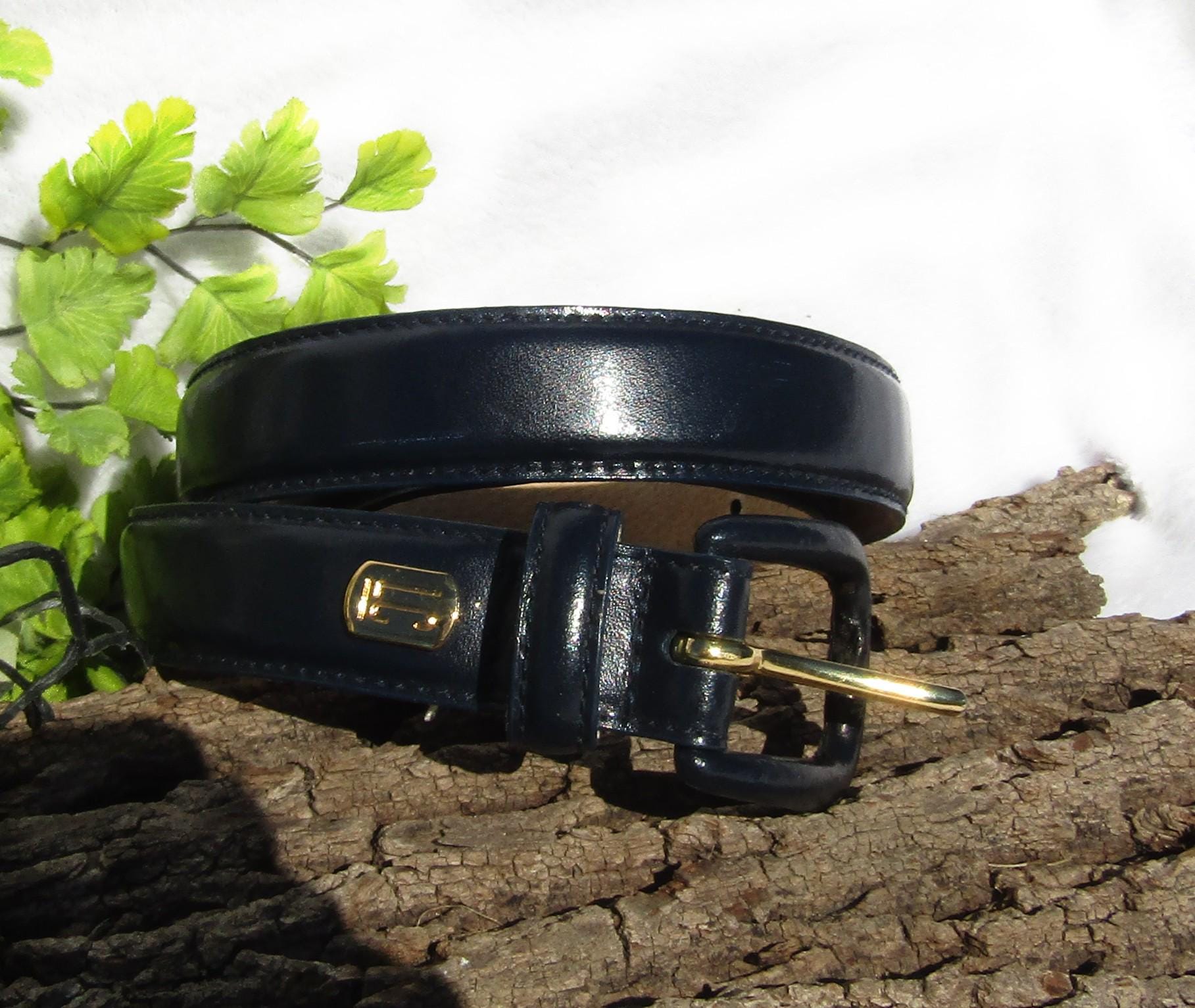 Vintage Leather Belt -black Leather Belt -liz Claiborne Belt  display picture 3