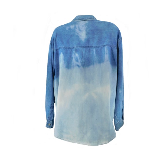 vintage Denim shirt -Upcycled Acid dyed denim shi… - image 4