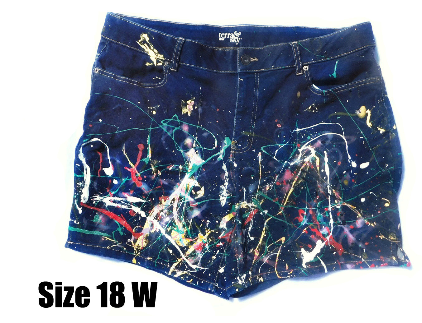Vintage Denim Shorts Women size 18 Hand 