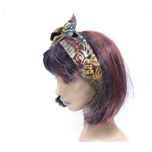Dolly Bow Wrap, wire headband  pin up style -wire hair wrap tie, Gift under 10 ,wire twist headband ,rockabilly bandanna hair scarf - # 11