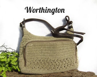 intage crochet purse, Tan Brown Handbag- Small purse bag -summer handbag, Stylish purse,  Boho Chic purse -  # 25