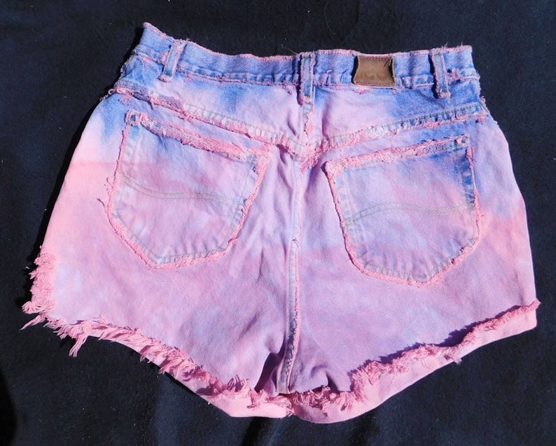 Pink Purple Denim Shorts Lee Denim Shorts Women high Waisted - Etsy