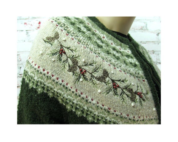 zip sweater -ski sweater sweater, Holiday sweater… - image 3