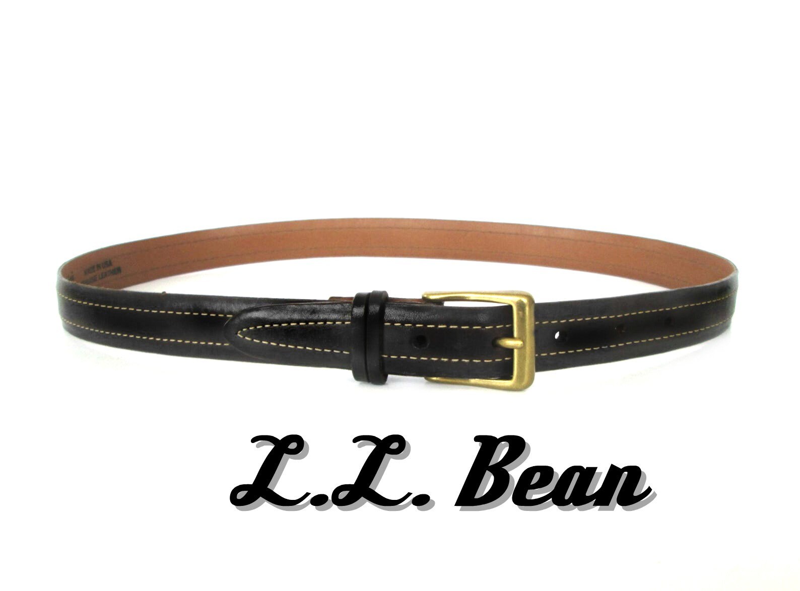 Vintage Leather Belt -brown Leather Belt -nice Top Stitch 