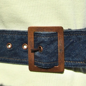 Vintage Deium Belt Fabric D Ring Belt-wide adjustable casual belt -Unisex  Blue DenimBelt  Boho Rustic Belt- Waist 27 to 31 inches # 59