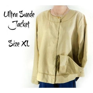 Vintage Tan Ultra Wildleder Trench Kurzjacke, Modejacke, Freizeitjacke - strukturierte Jacke - Kurzjacke - # 15