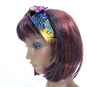 pin up head accessories -tie dyed headband- Boho wire headband - stylish hair bands , Cute Gift Ideas For Her- Head Scarf Dolly Bows # 17