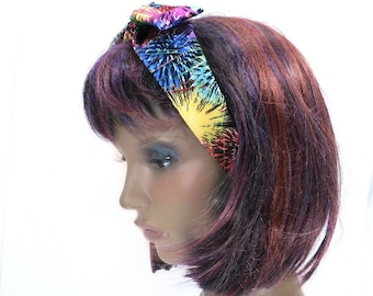 pin up head accessories -tie dyed headband- Boho wire headband - stylish hair bands , Cute Gift Ideas For Her- Head Scarf Dolly Bows # 17