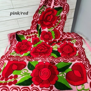 Traditional Embroidered Mexican Apron/ Floral Apron/ Traditional Mexican Apron/ Embroidered Smock/ Delantar Bordado/ Mandil Bordado