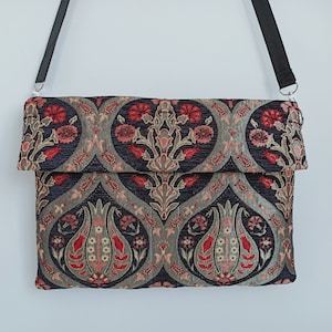 New MacBook Pro 13" Shoulder Bag, Black MacBook Pro 2020 Case, Floral Laptop 13 Case, Tulip MacBook Sleeve Case, Black MacBook 13 Cover Case