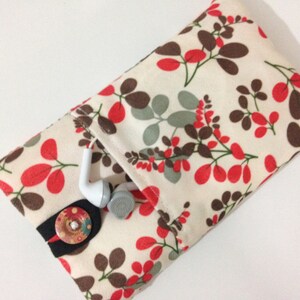 Floral Chenille iPhone Case: Handmade Cotton Phone Pouch