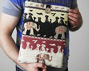 Elephant 13 MacBook Sleeve: Padded Chenille Laptop Bag