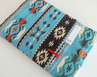 New Southwestern bag, Bohemian Blue MacBook Pro 13 Case, New MacBook Air 13", MacBook Pro Sleeve, Blue MacBook Case 13, New MacBook Pro 13"