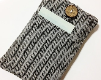 Herringbone  iPhone 15 Sleeve, boho phone bag, iPhone 15 / 14 / 13 / 12 / 11 /, iPhone 13 Pro Max, iPhone 12 Pro Max sleeve, iPhone 12 case.