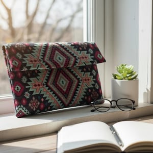 Woven Geometric Laptop Clutch in Custom Sizes for MacBook and Chromebooks